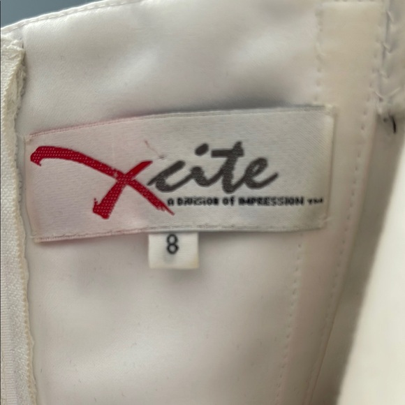 Xcite Formal Black and White Tulle Gown With Beading - Picture 10 of 10